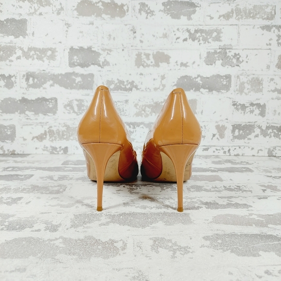 New Steve Madden Lalette Chainlink Pointed Toe Camel Pump Heels O456 - Picture 5 of 12